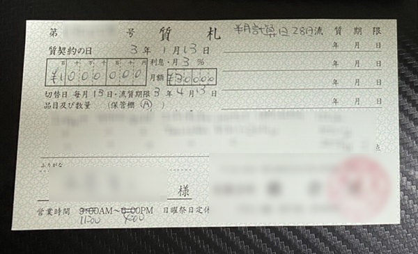 質屋からお金を借りる